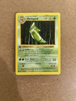 Metapod 54/102 1st Edition Shadowless Pokemon Card Lot Vintage WOTC - Image 3