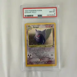 1999 Pokemon Fossil Gengar Holo Rare Card 5/62 PSA 8 NM-MT - Image 1