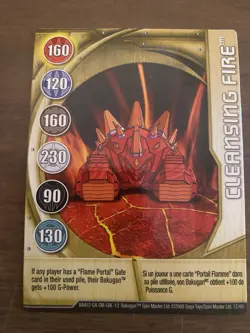 BAKUGAN Battle Brawler "CLEANSING FIRE" Metal Gate Card 13/48i BA452 2008 - Image 1