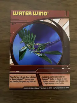 Bakugan WATER WIND Red Ability Card 2008 BA553-AB-SM-GBL-26 26/48n - Image 1