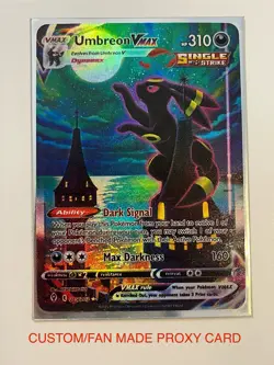 Umbreon Vmax 215/203 Alternate Alt Art Evolving Skies Custom DIY Fan Art Card - Image 1