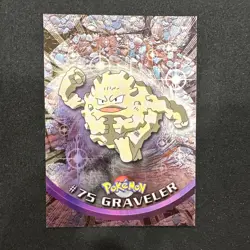 Topps Pokemon Card TV Series 1 Chrome Foil Blue Logo 1st Edition #75 Graveler NM - Image 1