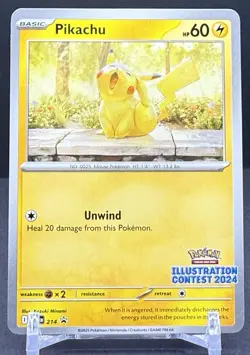 Pikachu SVP214 Illustration Contest 2024 Promo Pokemon Card SV BSP PTCG NM - Image 1