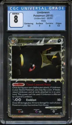 Umbreon Prime 86/90 Undaunted Holo Rare CGC 8 NM/Mint Pokemon Card - Image 1