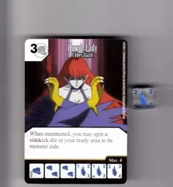 DICE MASTERS YU-GI-OH COMMON CARD WITH DICE #023 HARPIE LADY CYBER SLASH - Image 1