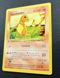 Pokemon TCG - Charmander Base Set 1st Edition Shadowless Common Card 46/102 (NM) - Image 5