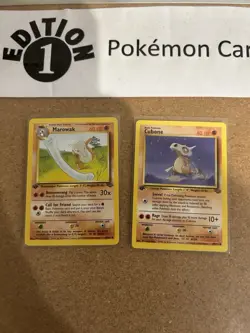 Marowak + Cubone 1st Edition Pokemon Card Lot Vintage WOTC - Image 1