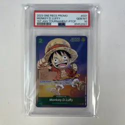 2023 One Piece Promo Monkey D. Luffy #037 Bandai Card Game Set PSA 10 GEM MT - Image 1