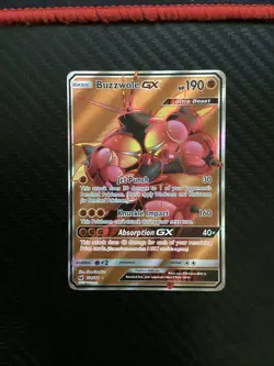 Buzzwole GX 104/111 Crimson Invasion NM Full Art Ultra Rare Pokemon Card - Image 1