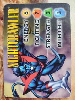 OverPower Marvel IQ Fleer 1996 Nightcrawler Hero Character Card Rare MP - Image 1