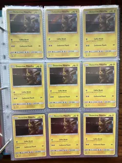 Pokemon Binder Page Lot - 18x Detective Pikachu Holo Cards 2019 Movie Promo - Image 2