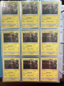 Pokemon Binder Page Lot - 18x Detective Pikachu Holo Cards 2019 Movie Promo - Image 1