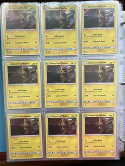 Pokemon Binder Page Lot - 18x Detective Pikachu Holo Cards 2019 Movie Promo - Image 1