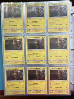 Pokemon Binder Page Lot - 18x Detective Pikachu Holo Cards 2019 Movie Promo - Image 1