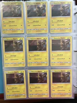 Pokemon Binder Page Lot - 18x Detective Pikachu Holo Cards 2019 Movie Promo - Image 1