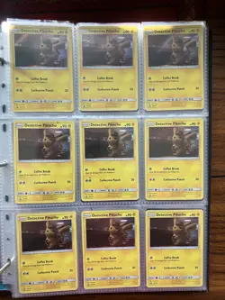 Pokemon Binder Page Lot - 18x Detective Pikachu Holo Cards 2019 Movie Promo - Image 1