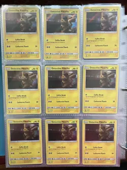 Pokemon Binder Page Lot - 18x Detective Pikachu Holo Cards 2019 Movie Promo - Image 2