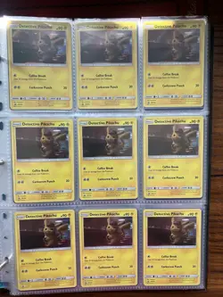 Pokemon Binder Page Lot - 18x Detective Pikachu Holo Cards 2019 Movie Promo - Image 2