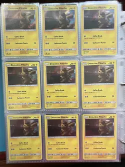 Pokemon Binder Page Lot - 18x Detective Pikachu Holo Cards 2019 Movie Promo - Image 1