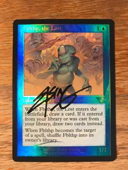 Magic the Gathering MTG foil Fblthp the Lost Time Spiral Remastered signed NM - Image 1