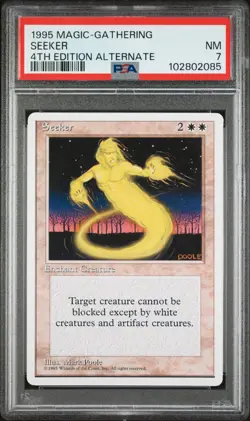 MTG - Seeker - ALTERNATE 4th Edition Magic - Graded PSA 7 - Image 1