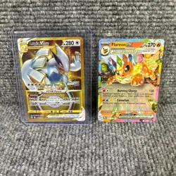 Lugia VSTAR #211 Pokemon Silver Tempest Flareon ex #14 Pokemon Prismatic Evoluti - Image 1