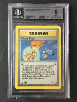 BGS 9 Pokemon TCG 2000 Gym Heroes 1st Edition #123 Misty's Duel C - Image 1