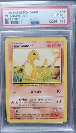 PSA 10 Charmander - 46/102 - 1999 Pokemon Base Set 1999-2000 Gem Mint WOTC - Image 1