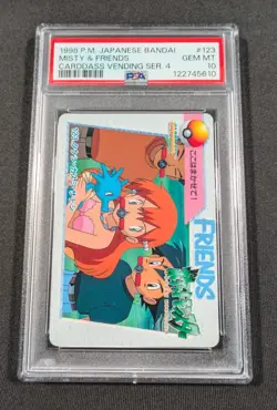 Pokemon Japanese Misty & Friends #123 PSA 10 GEM MINT Anime Carddass Series 4 - Image 1