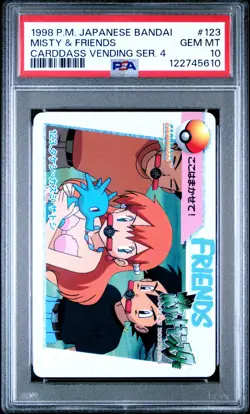 Pokemon Japanese Misty & Friends #123 PSA 10 GEM MINT Anime Carddass Series 4 - Image 3