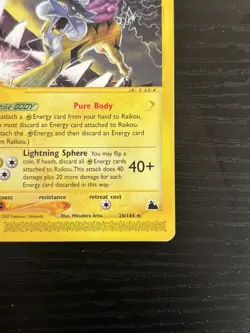 2003 Pokemon TCG Raikou 28/144 Rare Skyridge E-Series LP/MP - Image 4