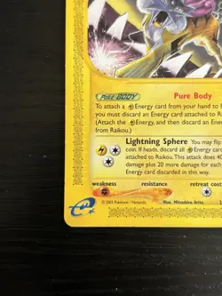 2003 Pokemon TCG Raikou 28/144 Rare Skyridge E-Series LP/MP - Image 5