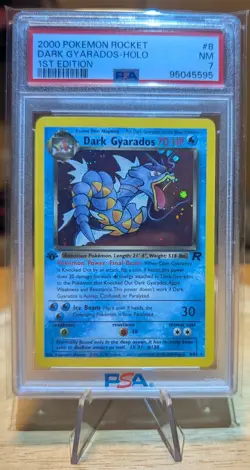 Pokemon Rocket Dark Gyarados Holo 1st Edition PSA 7 NM/M #8 - Image 1