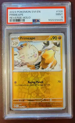 PSA 9 MINT Pokemon SV1 Primeape Reverse Holo #108/198 - Image 1