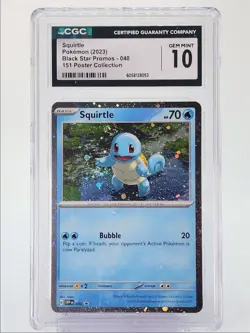 SQUIRTLE 2023 POKEMON BLACK STAR PROMOS 151 POSTER B #048 CGC 10 Q4155 - Image 1