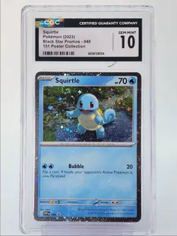 SQUIRTLE 2023 POKEMON BLACK STAR PROMOS 151 POSTER A #048 CGC 10 Q4155 - Image 1