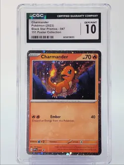 CHARMANDER 2023 POKEMON BLACK STAR PROMOS 151 POSTER B #047 CGC 10 Q4155 - Image 1