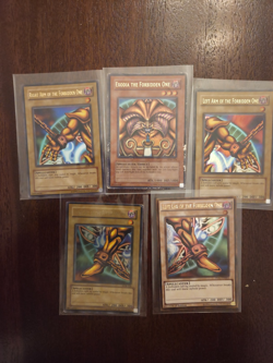 Yugioh Exodia the Forbidden One Complete Set LOB-120-123 PGL02 Ultra Rare MP/HP - Image 1