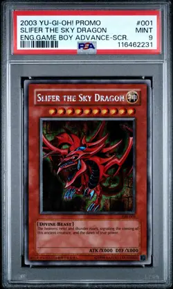GAME BOY ADVANCE GBI-001 SLIFER THE SKY DRAGON PSA 9 YUGIOH PROMO 2003 - Image 1