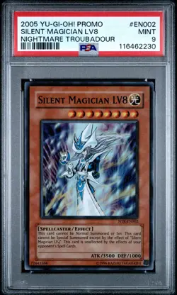 NIGHTMARE TROUBADOUR NTR-EN002 SILENT MAGICIAN LV8 PSA 9 YUGIOH PROMO 2005 - Image 1