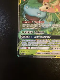 Venusaur & Snivy GX 001/061 Striking Competition Tag Team Chinese Holo TCG Card - Image 5