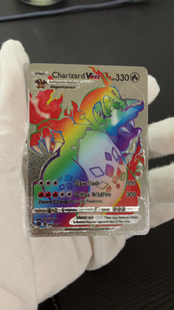 Charizard Vmax Rainbow Silver Foil Textured Display Card - Image 2