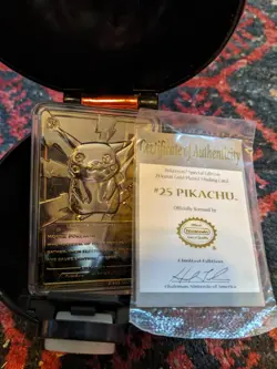 6pc Pokemon 23k Gold Plated Trading Card Red Box Lot Pikachu Jiggypuff Charizard - Image 4