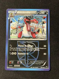 Pokemon 2013 Light Play Krookodile 70/116 Plasma Freeze Rare Card - Image 1