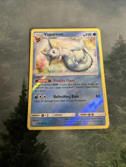 Vaporeon REVERSE HOLO card 42/236 Sun & Moon Cosmic Eclipse 2019 Pokemon - Image 1