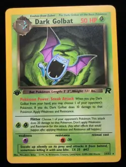 Dark Golbat 24/82 1st Edition Nonholo Team Rocket NM Vintage Pokemon Card - Image 1