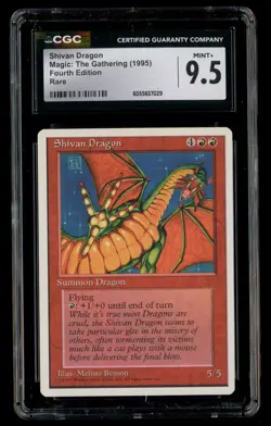 ***CGC 9.5 Shivan Dragon*** MTG 4th Edition Magic Kid Icarus - Image 1
