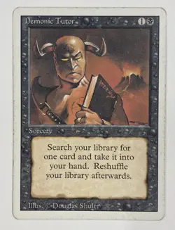 Demonic Tutor Revised MP Moderate Play MTG Magic The Gathering A-2 - Image 1