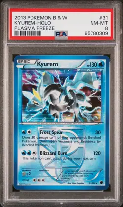 Free Shipping 2013 POKEMON B&W PLASMA FREEZE #31 KYUREM-HOLO PSA 8 - Image 1