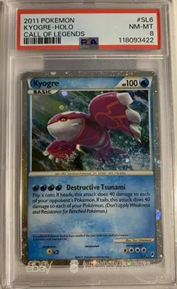 2011 POKEMON CALL OF LEGENDS #SL6 KYOGRE-HOLO PSA 8 (POSSIBLE PSA 9 IF REGRADE) - Image 1
